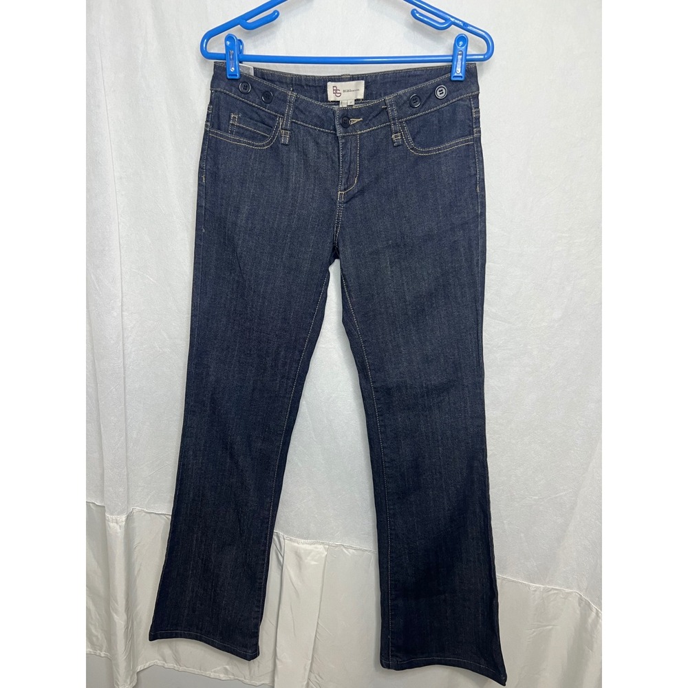 BCBGeneration Womens Dark Wash Low Rise Bootcut Jeans Size 27 Blue Denim
